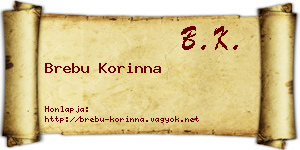 Brebu Korinna névjegykártya